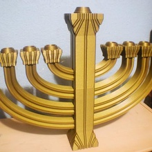 Menora Kunst Urlaub Weihnachten hanukkah Kerze Licht Dekor Dekorationen Jiddisch 3d print model - Mito3D