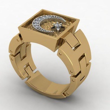 mens musulmani ring in 3d il modello di stampa gioielli musulmano moda stampabile anello argento oro 3d print model - Mito3D