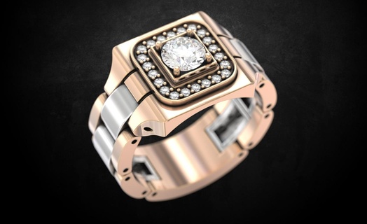 masculino anel 154 3dprinted Projeto moda ouro dourado jóia jóias joalheria impressão imprimível prototipagem prata 3d print model - Mito3D