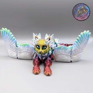 meowl flexi winged fantasy cat articulated kitty animal feline 3d print model - Mito3D