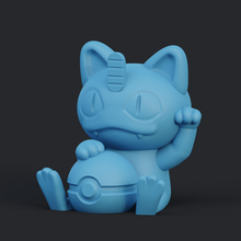 meowth luckycat pok lun arte Pokemon giocattolo maneki neko fortunato gatto kawaii 3d print model - Mito3D