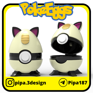 miaulement Pâques Oeuf pokeballs Pokémon pokeball goûter 3d print model - Mito3D