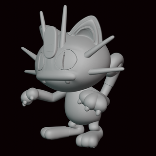 meowth pokemon figure Art statue videogame videogames miniature sculpture fanart figurine kanto go 3d print model - Mito3D