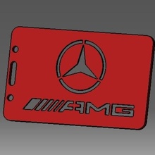 mercedes-2d badge id credit card holder gadget 3d print model - Mito3D