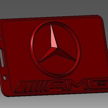 mercedes-3d badge id credit card holder gadget 3d print model - Mito3D