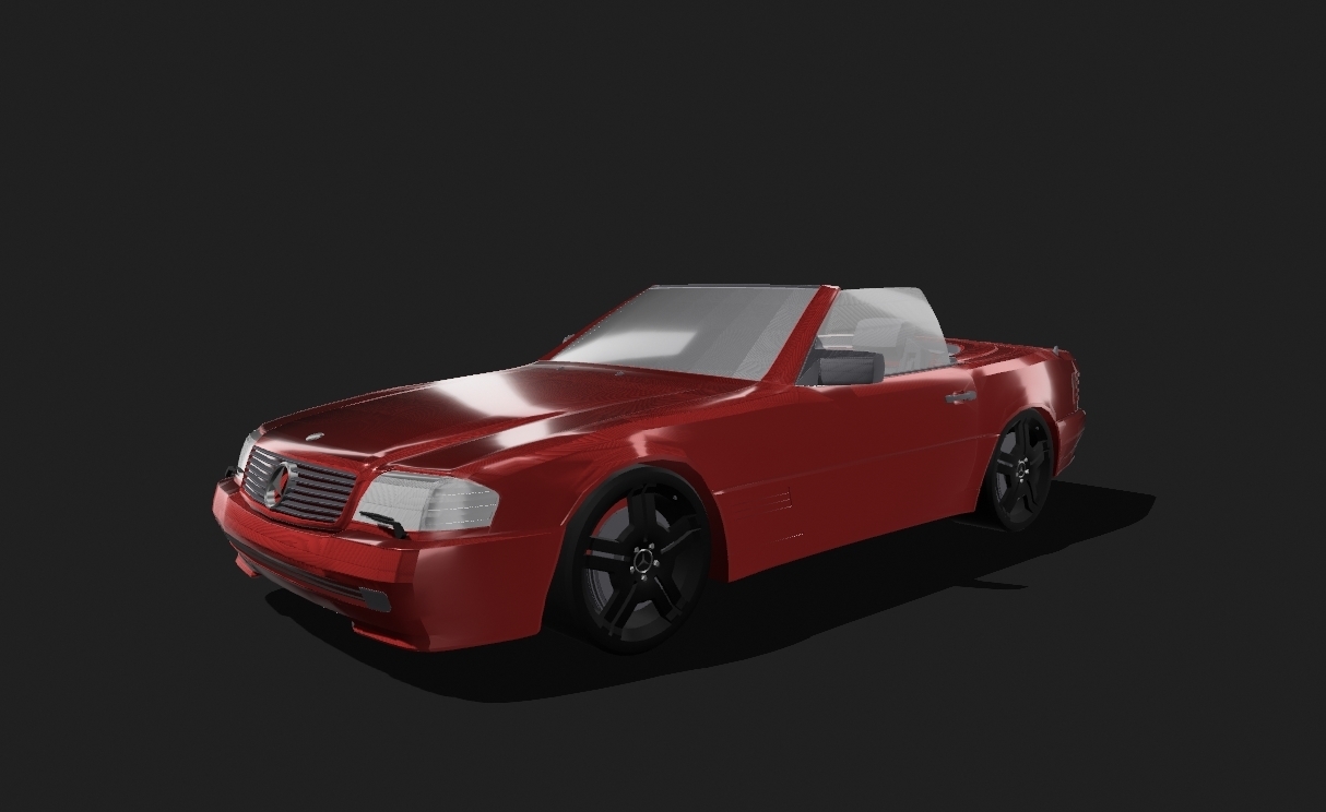 mercedes benz 500sl 1992 voiture Jeu 250 auto réplique véhicule étranger sedan gare wagon sports 3D print model - Mito3D