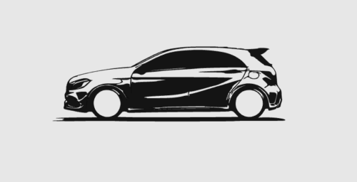 mercedes-benz a45 amg silhouette mercedes w176 hatchback car wall art 3d print model - Mito3D