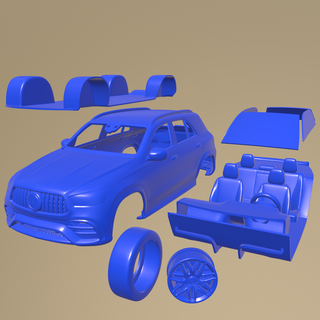 mercedes benz gle 63 amg 2021 imprimable voiture séparé pièces corps fente 1 10 scalextric tamiya rc miniz robot d'exploration Kyosho axial traxxas micro 3d print model - Mito3D