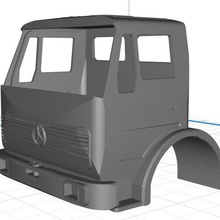 mercedes 1632 truck body cab game grants slot scalextric tamiya rc cabin 3d print model - Mito3D