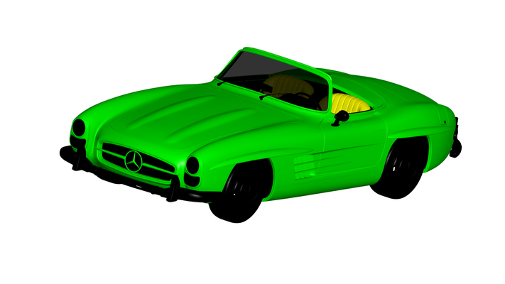 mercedes benz 300 sl 1955 juego coche vehiculo auto vehículo automóvil transporte rc ar vr listo aumentado realidad virtual car3d automotor recoger camión camioneta 4wd camino 3d print model - Mito3D