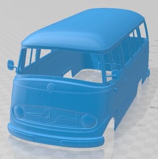 mercedes benz 319 minibus 1955 stampabile corpo furgone fessura scalextric tamiya rc miniz passatempo micro 3d print model - Mito3D