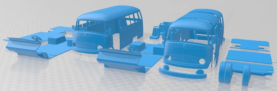 mercedes benz 319 microbus 1955 printable van slot scalextric tamiya rc miniz hobby micro 3d print model - Mito3D