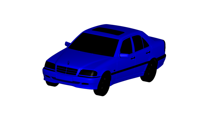 mercedes benz c clase 1996 juego coche vehiculo auto vehículo automóvil transporte rc ar vr listo aumentado realidad virtual car3d automotor recoger camión camioneta 4wd camino 3d print model - Mito3D