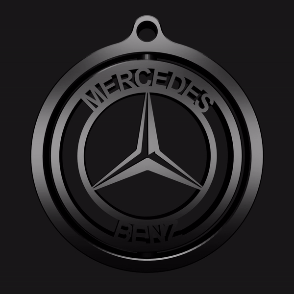 Mercedes benz dönen anahtar yüzük anahtarlık seyyar döner araba logo 3D print model - Mito3D