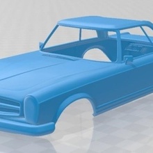 mercedes benz sl 1963 imprimible cuerpo coche vehiculo juego subsidios espacio scalextric Tamiya rc miniz radio controlar pasatiempo 1 24 28 32 3d print model - Mito3D