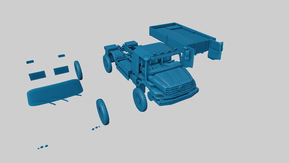 mercedes benz zetros 2733 truck 2011 2007 2009 2012 2014 2016 2008 heavy duty commercial vehicle transportation logistics cargo hauling freight carrier trailer 3d print model - Mito3D