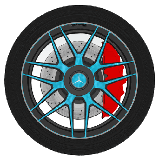 mercedes gle roues roue voiture détail haute poly jante pneu course bande roulement accessoires 3d print model - Mito3D