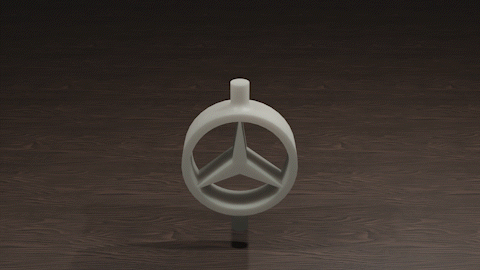 mercedes keychain spins key ring car motorcycle automobile gadget 3d print model - Mito3D