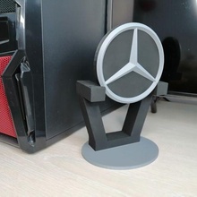 mercedes logo estante soporte decoración coche vehiculo amantes 3d print model - Mito3D
