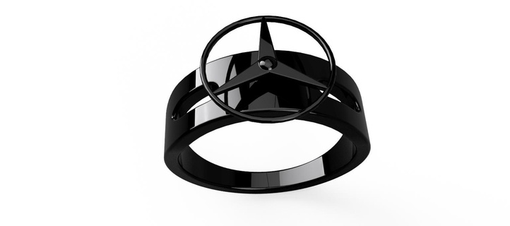 Mercedes Ring mercedeszubehör Design Diamant Ringdesign Ringmodellierung 3dring 3dringmodelling Designer Schmuck Schmuckdesign 3d print model - Mito3D