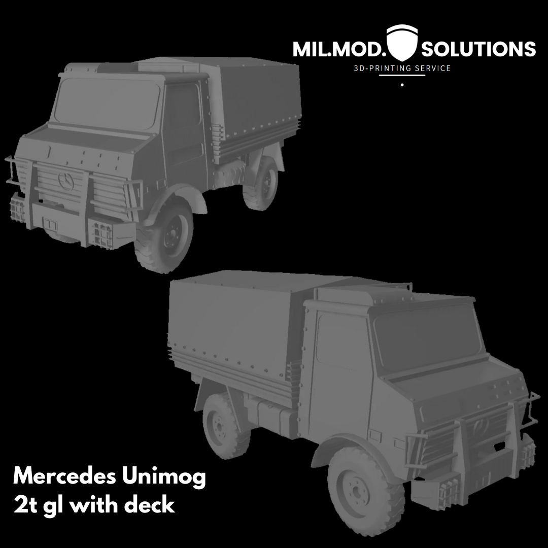 mercedes unimog 2t gl cappuccio federale armato forze nato otan macchina Ucraina camion freddo guerra esercito aria vigore serbatoio battaglia bullone azione 28mm miniatura tavolo 3D print model - Mito3D