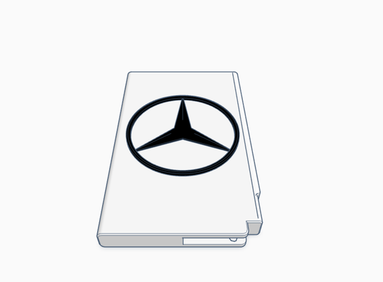 mercedes portefeuille argent as cartes logo voiture sports sport 3d print model - Mito3D