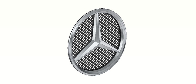 Mercedez emblema logotipo carro 3d print model - Mito3D