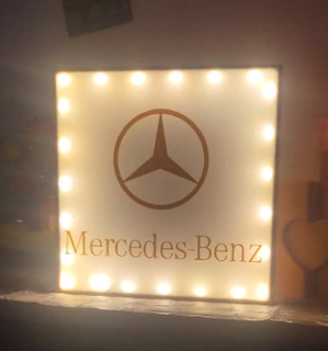 merceds logo LED ligero lámpara Arte mercedes 3d print model - Mito3D