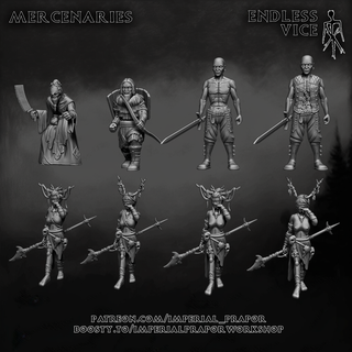 mercenaries bases weapon steppe headhunter horthman warrior grimdark dark fantasy cannibal mage sorcerer nsfw 3d print model - Mito3D