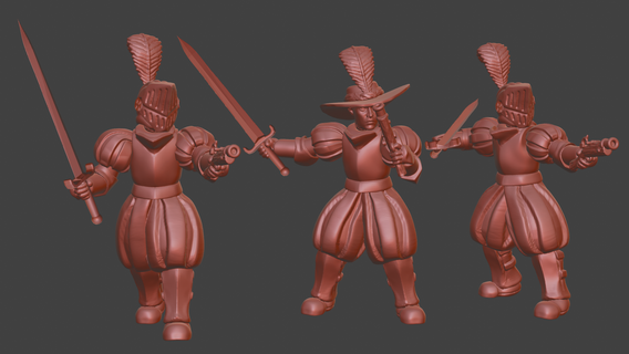 mercenary duelists 28mm Game pathfinder miniature 28mm knight wargame soldier  3d print model - Mito3D