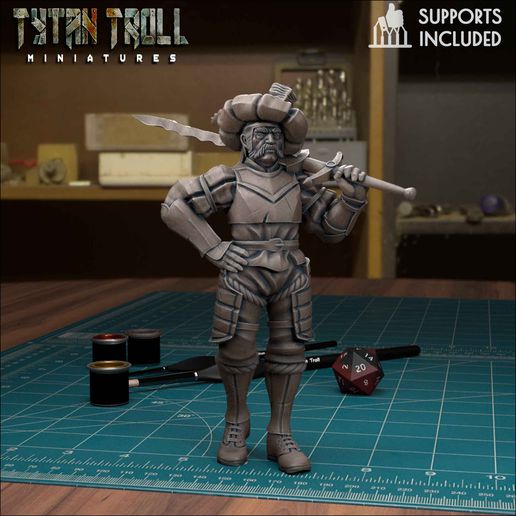 mercenario soldado caracol tierra haz pre supported 3D print model - Mito3D