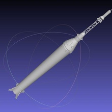 mercury redstone cohete imprimible miniatura 3d printing réplica vehículo vuelo espacial astronave nasa historia mercurio 3d print model - Mito3D