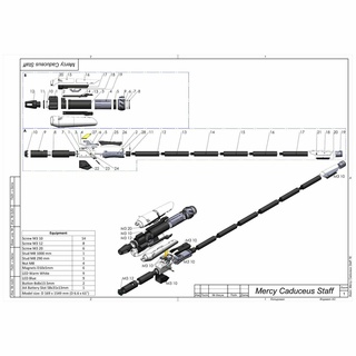 mercy caduceus staff - overwatch printable 3d model stl + cad bundle personal use 3d print model - Mito3D