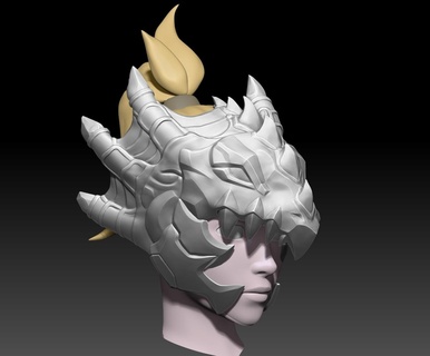 misericordia dragone casco 3d print model - Mito3D
