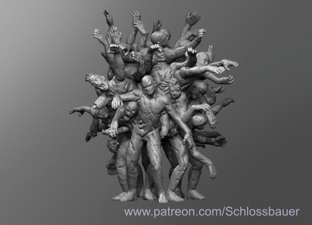 merged zombies 3d print model - Mito3D