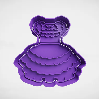 merlina dress Home cookie cutter cookie cutters stl molds cutters cutter merlin dress dress  3d print model - Mito3D