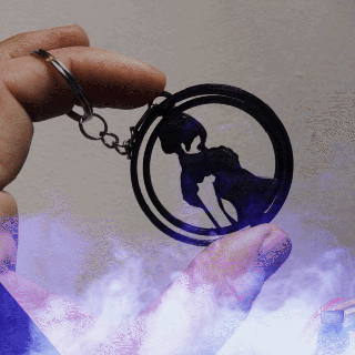 merlina halloween revolving key ring merlin keychain slope rotary rotating collar necklace wednesday swivel collection 3d print model - Mito3D