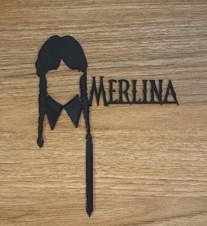 merlina openwork topper top cake cutting cutter cookie fondant clay merlin wednesday wandinha adams crazy addams family thing fingers 3d print model - Mito3D
