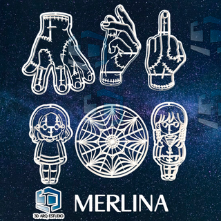 Merlin mercredi biscuit coupeur Mercredi 3d print model - Mito3D