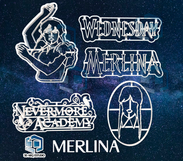 merlina wedneday cookie cutter wednesday cookie wednesday merlin  3d print model - Mito3D
