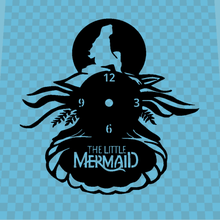 mermaid ' s Uhr home Zeit Wand 3dlito kleine Meerjungfrau sirenite wenig 3d print model - Mito3D