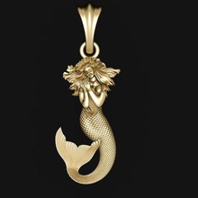 mermaid jewelry pendant art 3d print model - Mito3D