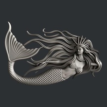mermaid art vcarve aspire artcam magic bones printer 3dmodels 3d print model - Mito3D