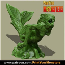 mermaid game games tabletop gaming siren monster minis miniatures miniature dnd boardgame 3dprintable 3d print model - Mito3D