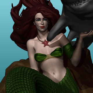 mermaid sereia sea fantasy art girl fish 3d print model - Mito3D