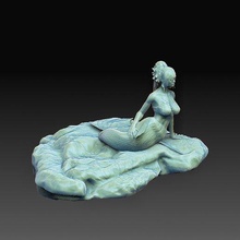 sirena 2 statua carattere arte alto poli testa stampabile modello 3d print model - Mito3D