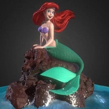 sereia Ariel Disney rainha pequeno 3d print model - Mito3D