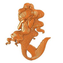 Meerjungfrau bas-relief Kunst bas die Erleichterung marine cnc router Meer Ozean mithology 3d print model - Mito3D