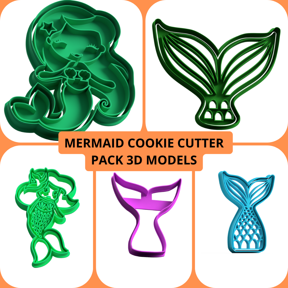 sirena galleta cortador corte sello 3d modelo cola stl reajuste salarial molde cortante galletas paraca 3D print model - Mito3D