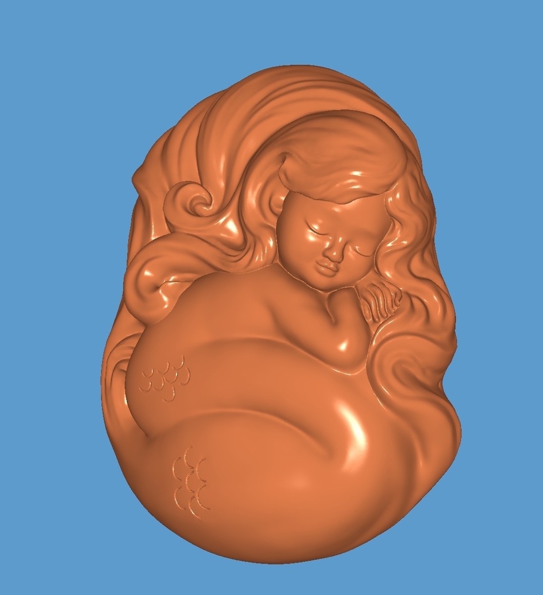 Meerjungfrau Schmuck Kunst 3D print model - Mito3D